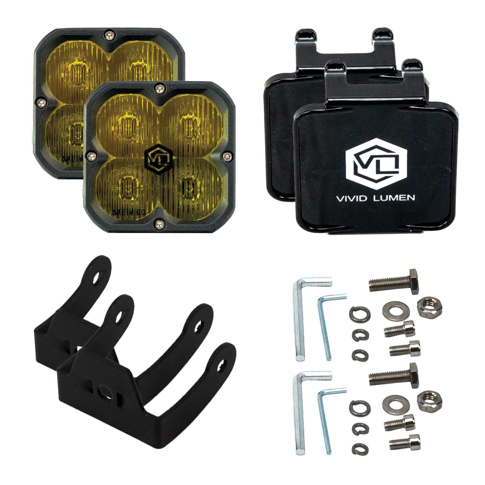 Vivid 10120 FNG SAE 3 Inch 20W Driving Light Pods Amber DOT/SAE Pair | GarageAndFab.com