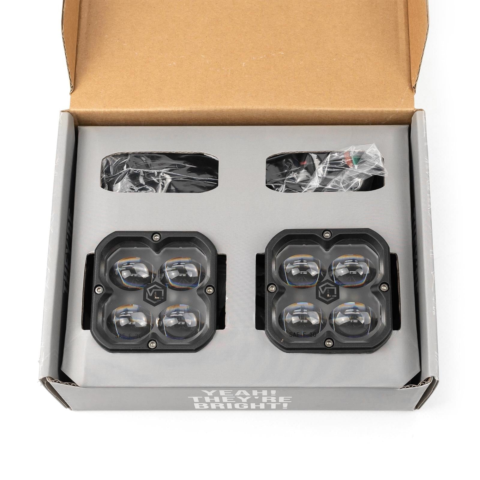 Vivid 10210 FNG SAE 3 Inch 20W Fog Light Pods White DOT/SAE Pair | GarageAndFab.com