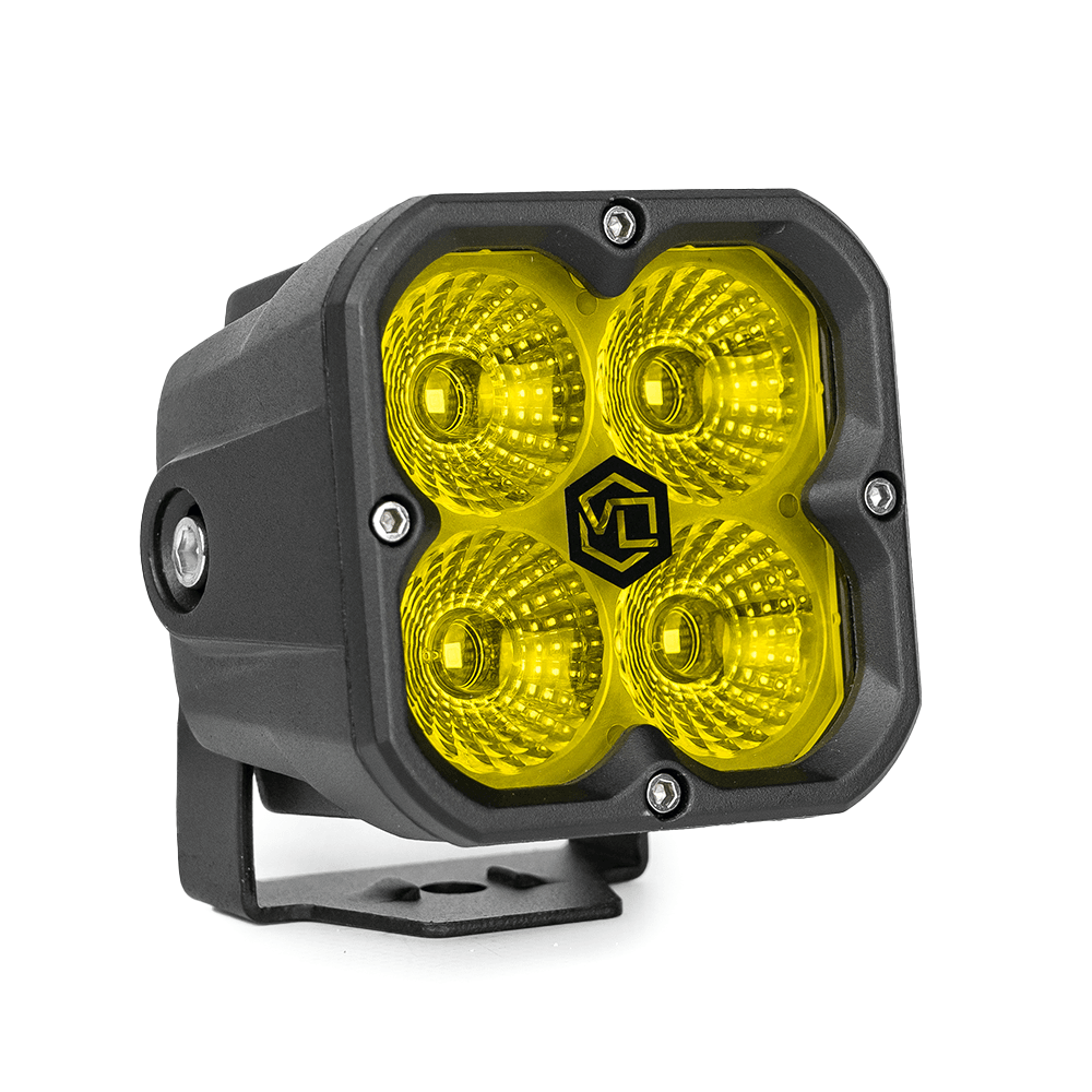 Vivid 10320 FNG Intense 3 Inch 20W Flood Light Pod Amber Single | GarageAndFab.com