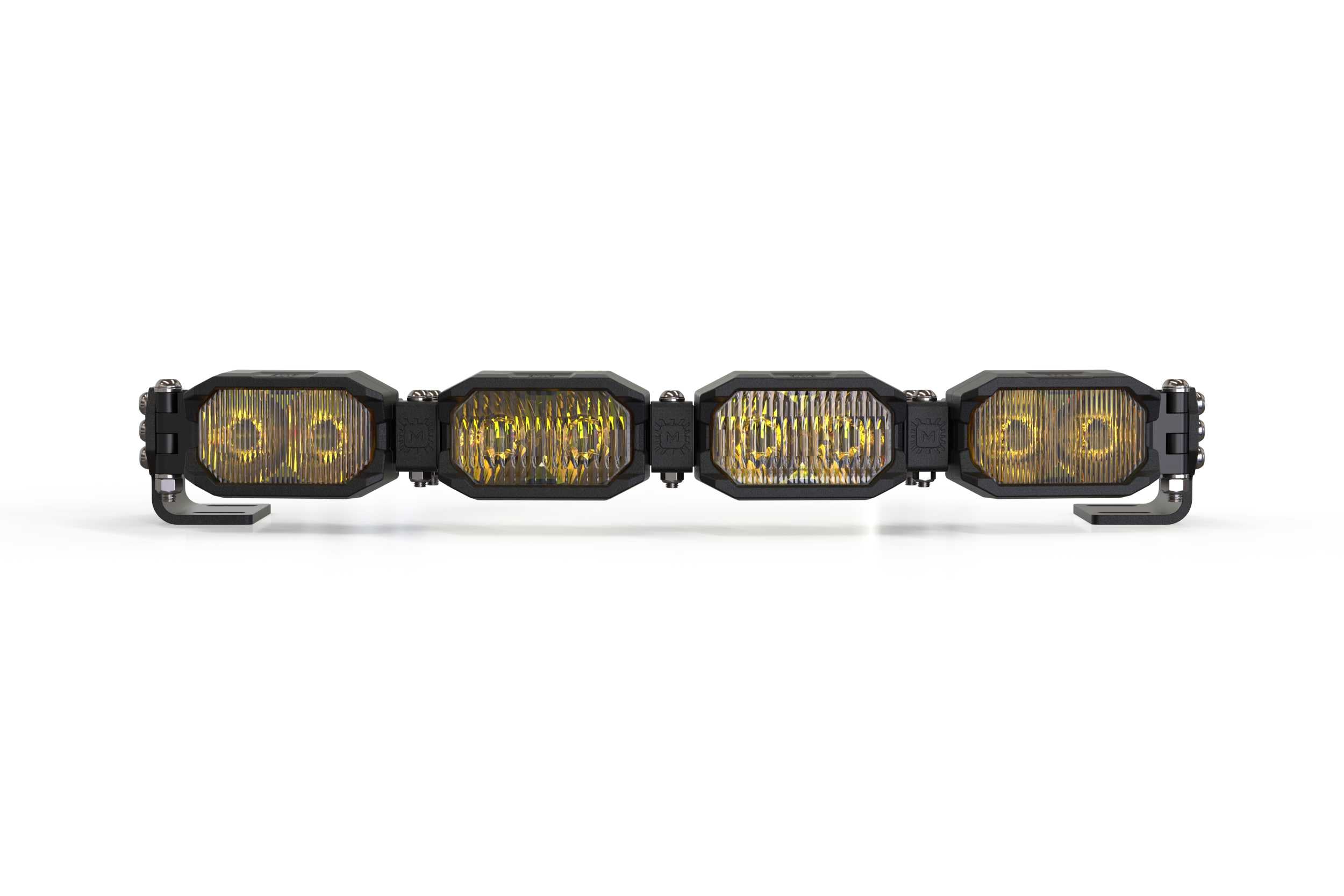 Single-Row BangerBar: (4 Pod / 16") (HXB Power - Yellow) BAR-1ROW-005 | GarageAndFab.com