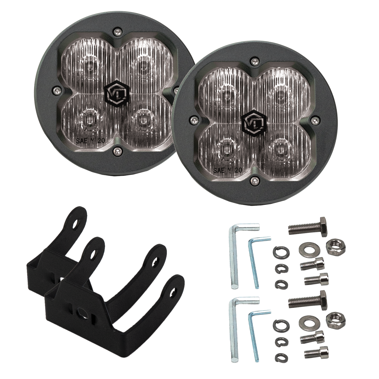 Vivid 11110 FNG SAE 3 Inch 20W Driving Light Pods With Round DOT/SAE Pair | GarageAndFab.com