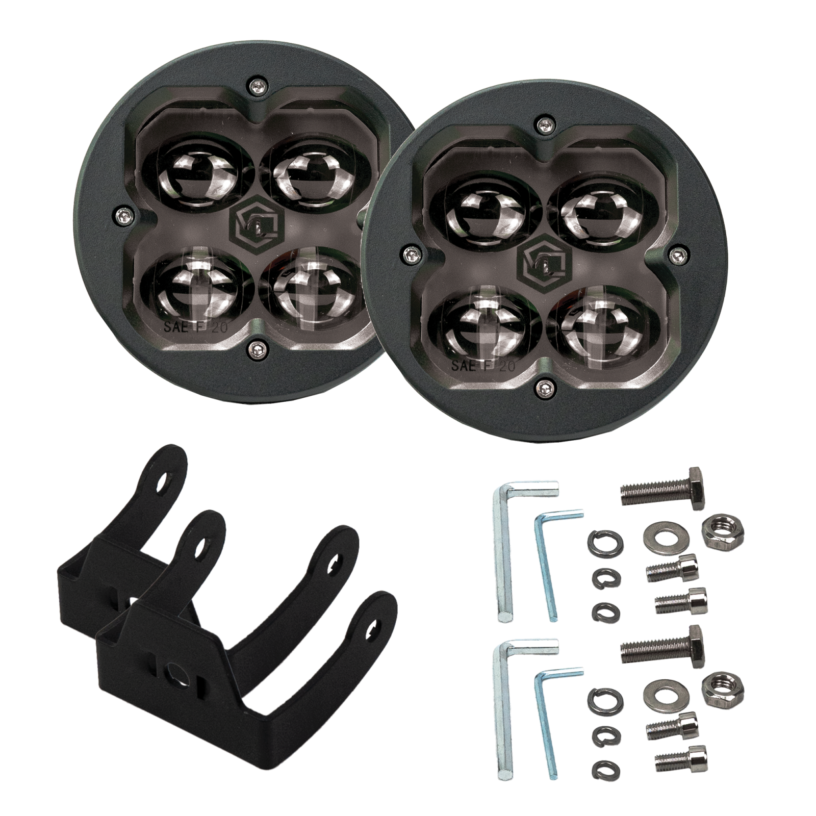 Vivid 11210 FNG SAE 3 Inch 20W Fog Light Pods With Round DOT/SAE Pair | GarageAndFab.com