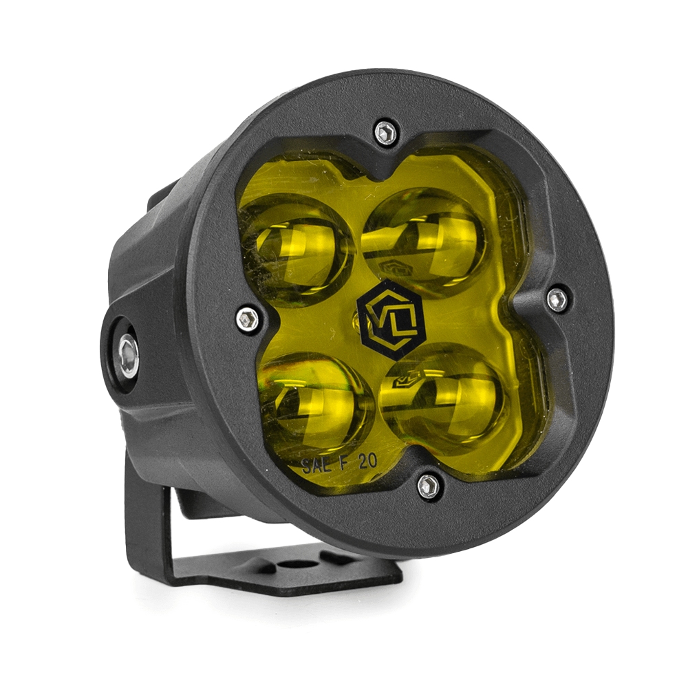 Vivid 11220 FNG SAE 3 Inch 20W Fog Light Pods With Round Amber DOT/SAE Pair | GarageAndFab.com