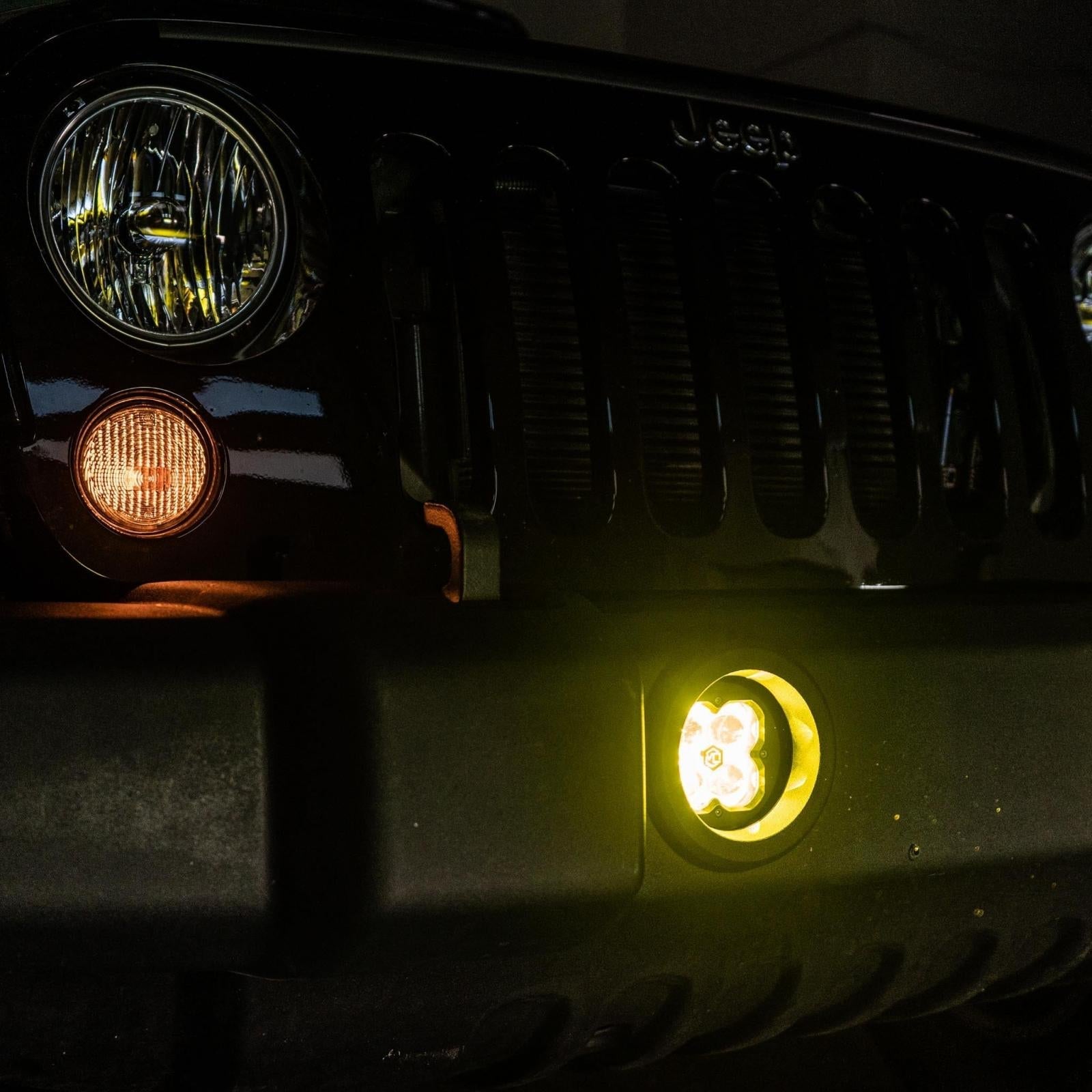 Vivid 11301 FNG SAE Fog Light Kit Jeep JK Amber 07-18 | GarageAndFab.com