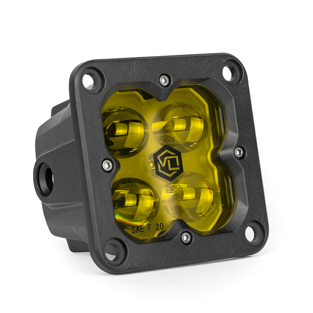 Vivid 12220 FNG SAE 3 Inch 20W Fog Light Pods With Flush Mount Amber DOT/SAE Pair | GarageAndFab.com