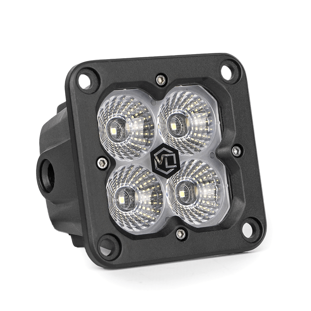 Vivid 12310 FNG Intense 3 Inch 20W White Flood Light Pods With Flush Mount Single | GarageAndFab.com