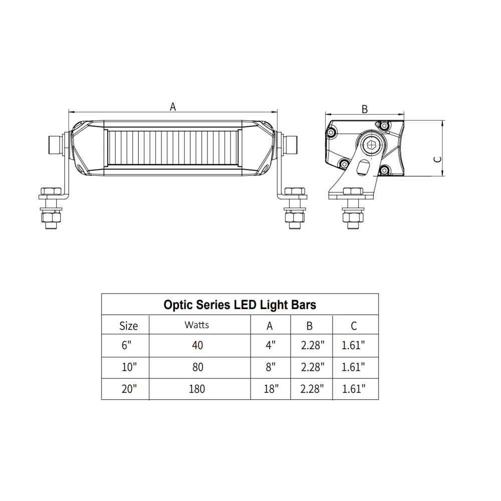 Vivid 15101 Optic Series 6 Inch Driving Light Bar DOT/SAE | GarageAndFab.com