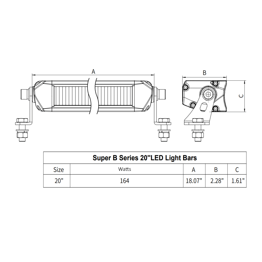 Vivid 15302 Super B Series 20 Inch Driving-Fog-Amber Strobe Lightbar DOT/SAE Harness Included | GarageAndFab.com