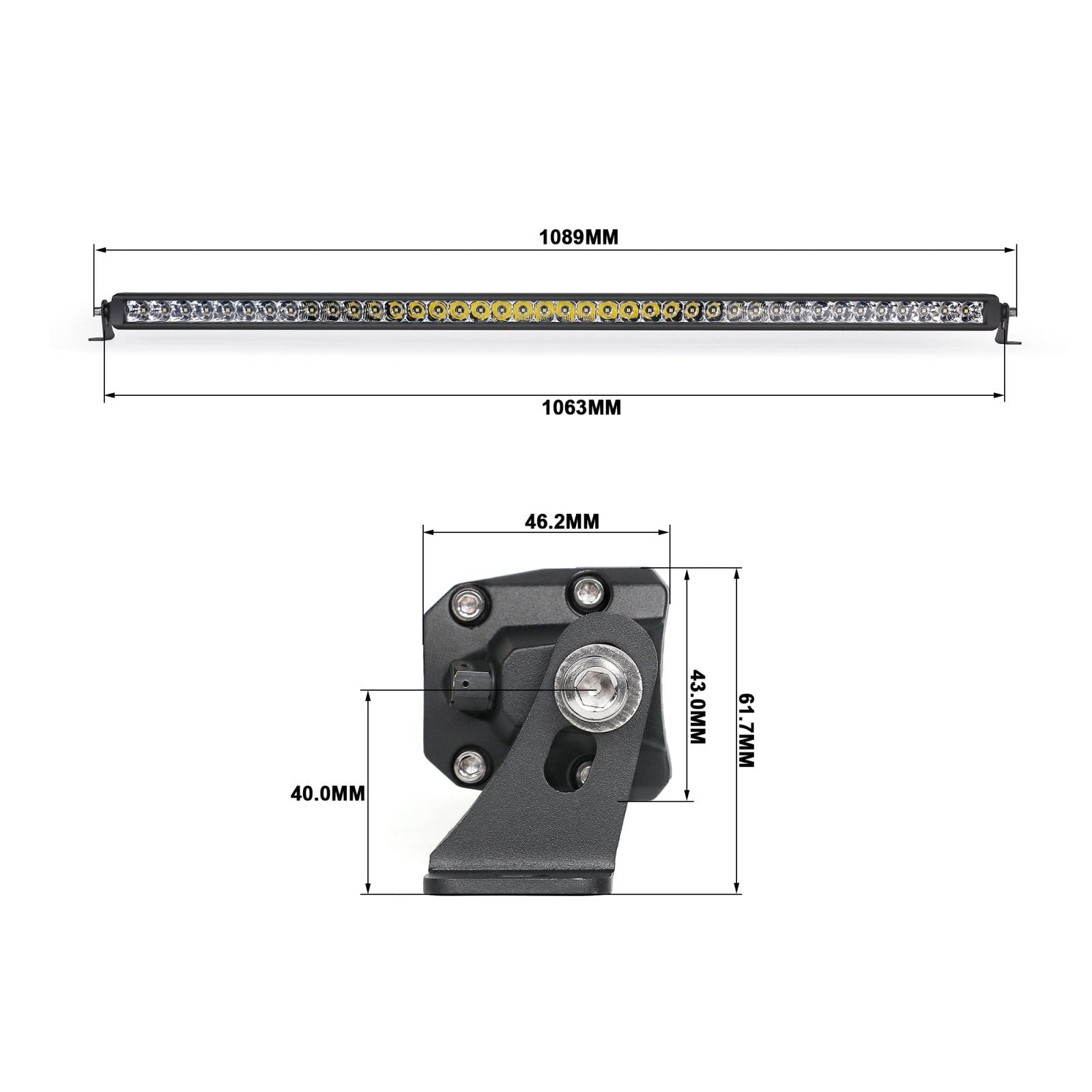 Vivid 16212 Wired Series 12 Inch Single Row Amber Combo Light Bar | GarageAndFab.com