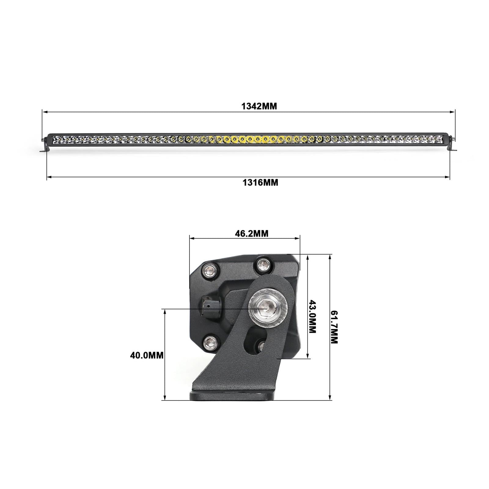 Vivid 16212 Wired Series 12 Inch Single Row Amber Combo Light Bar | GarageAndFab.com