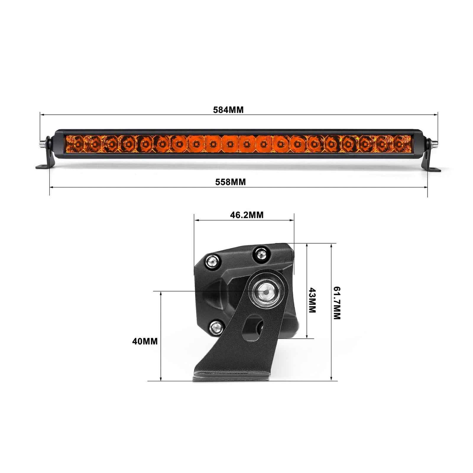 Vivid 16240 Wired Series 40 Inch Single Row Amber Combo Light Bar | GarageAndFab.com