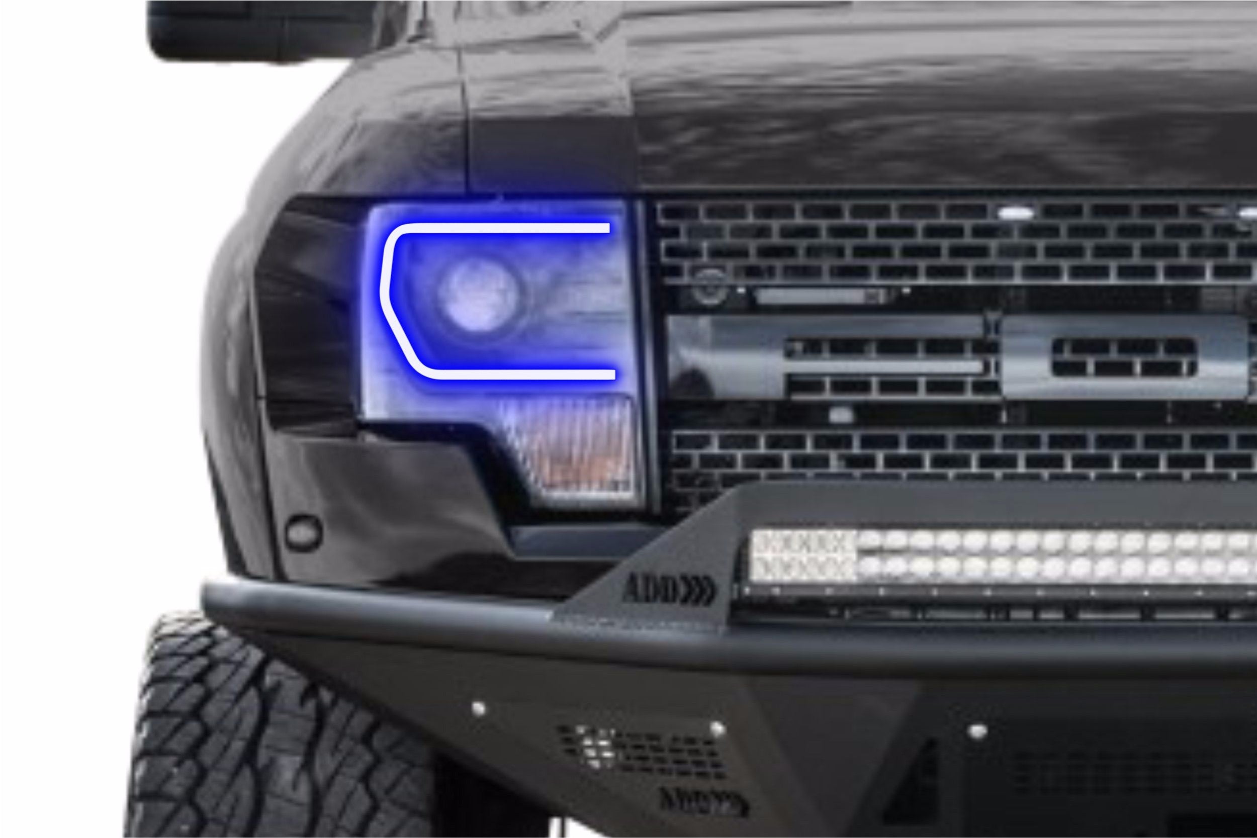 Ford F150 w/ OEM HID (13-14): Profile Pivot Fitted Halos (Kit/Switchback) LED300 | GarageAndFab.com