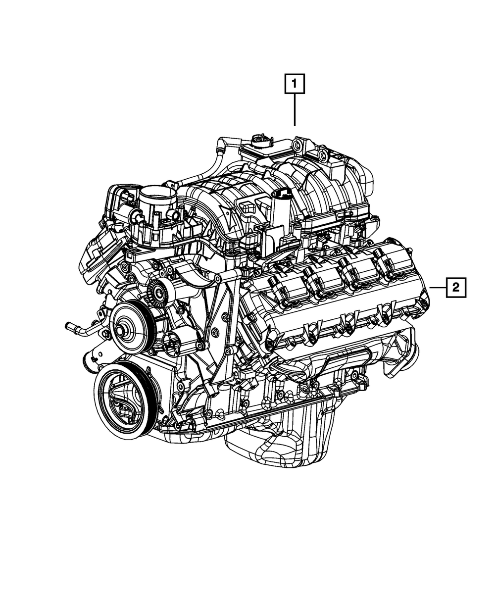 Mopar Long Block Engine - 68450912AA | GarageAndFab.com