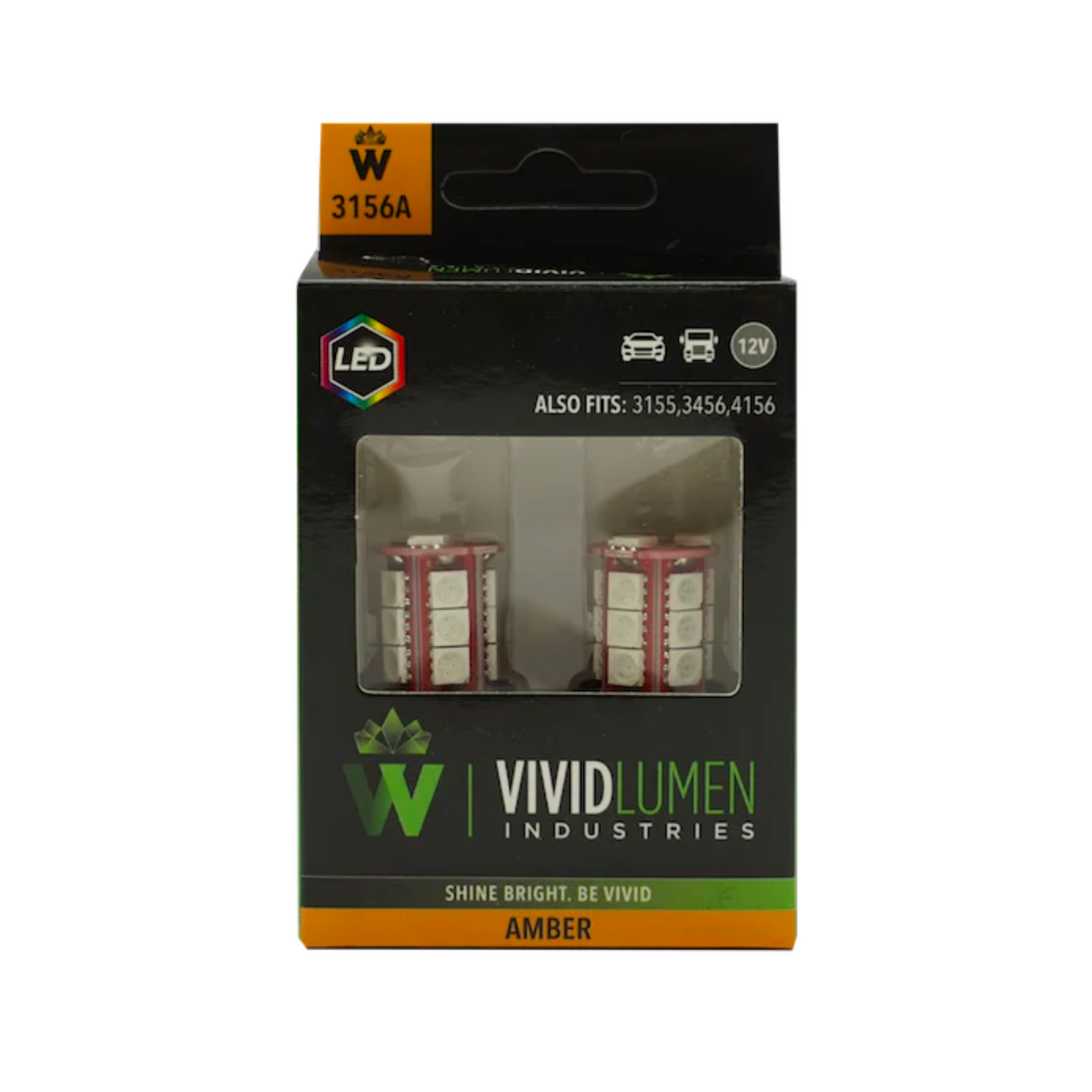 Vivid 3156A-SMD Long Lasting Led Bulbs 3156 Amber Pair | GarageAndFab.com