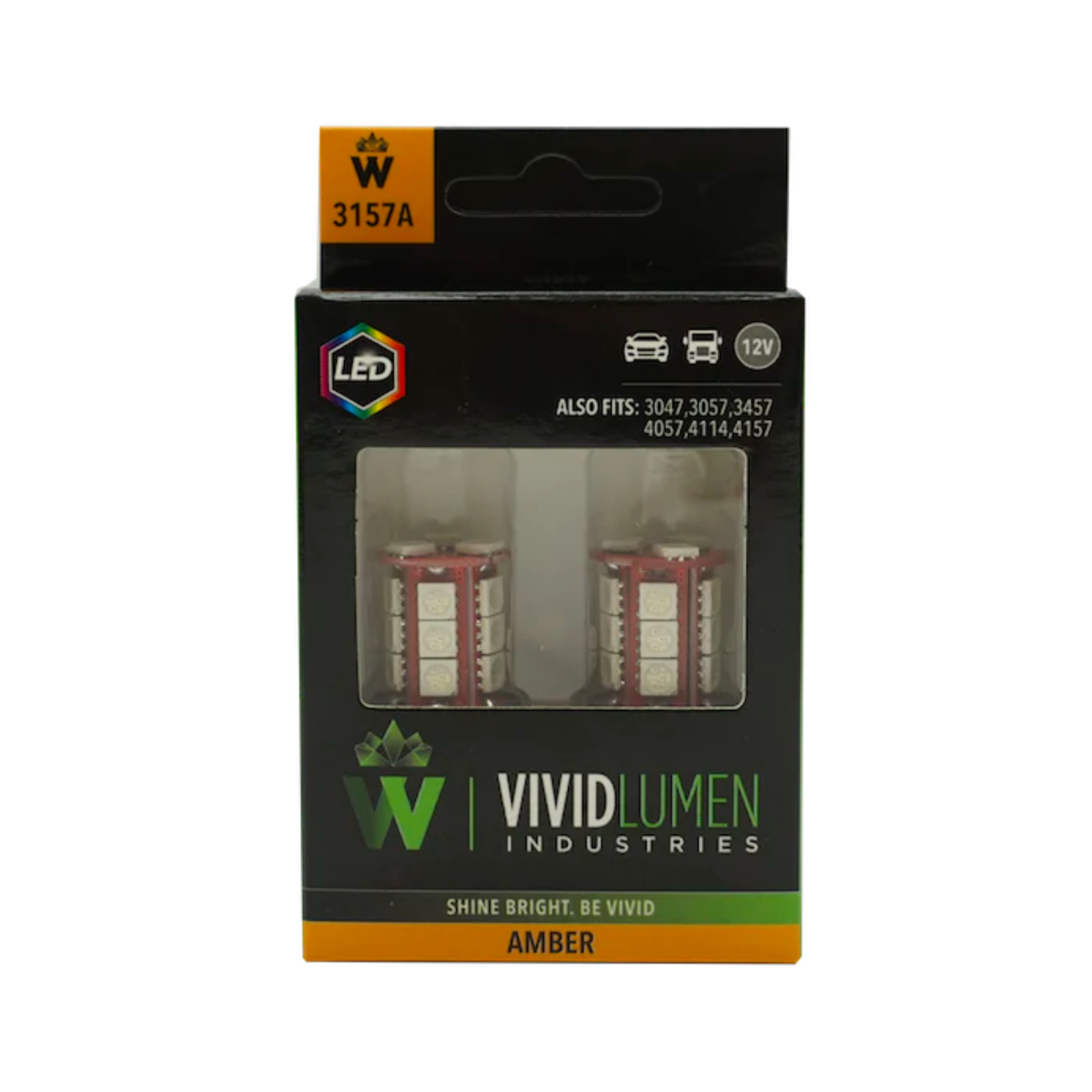 Vivid 3157A-SMD Long Lasting Led Bulbs 3157 Amber Pair | GarageAndFab.com