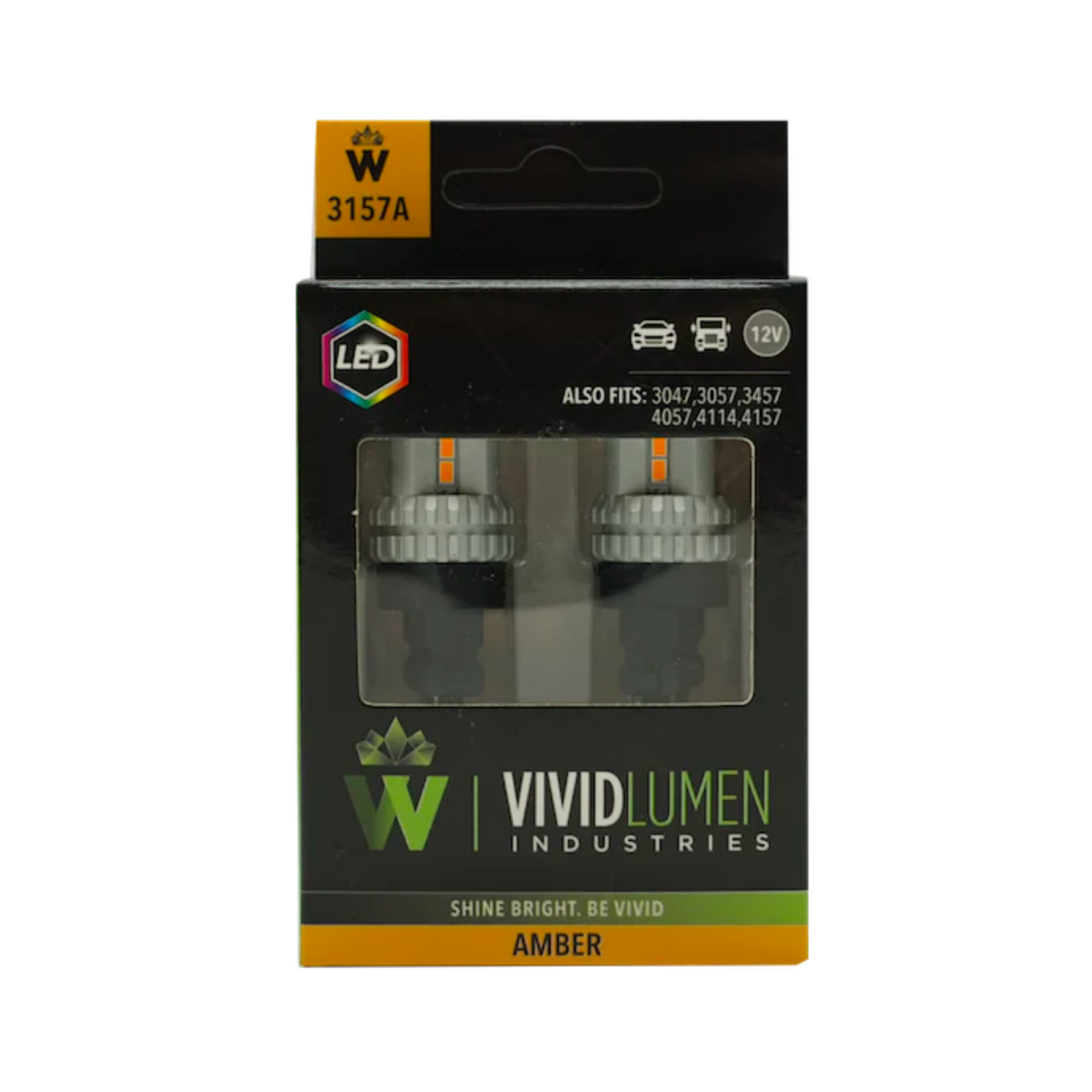 Vivid 3157A High Output Led Bulbs 3157 Amber Pair | GarageAndFab.com