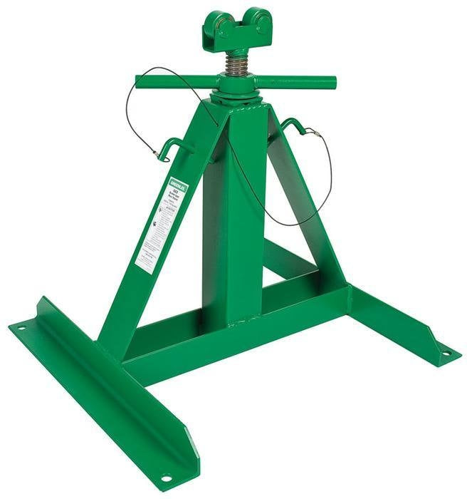 Greenlee 2,500 Lbs Capacity Screw-Type Reel Jack Stand, 22"-54" Adjustableustableustable Height, 46" To 96" Reel Diameter (1 Stand) - GRE-683 | GarageAndFab.com