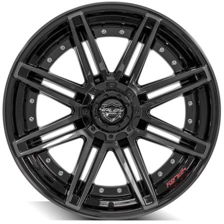 4P08 20x10 6x135mm & 6x5.5" Gloss Black w/ Brushed Face & Tinted Clear