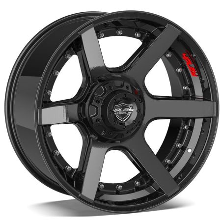 4P60 22x10 5x5" & 5x5.5" Gloss Black w/ Brushed Face & Tinted Clear