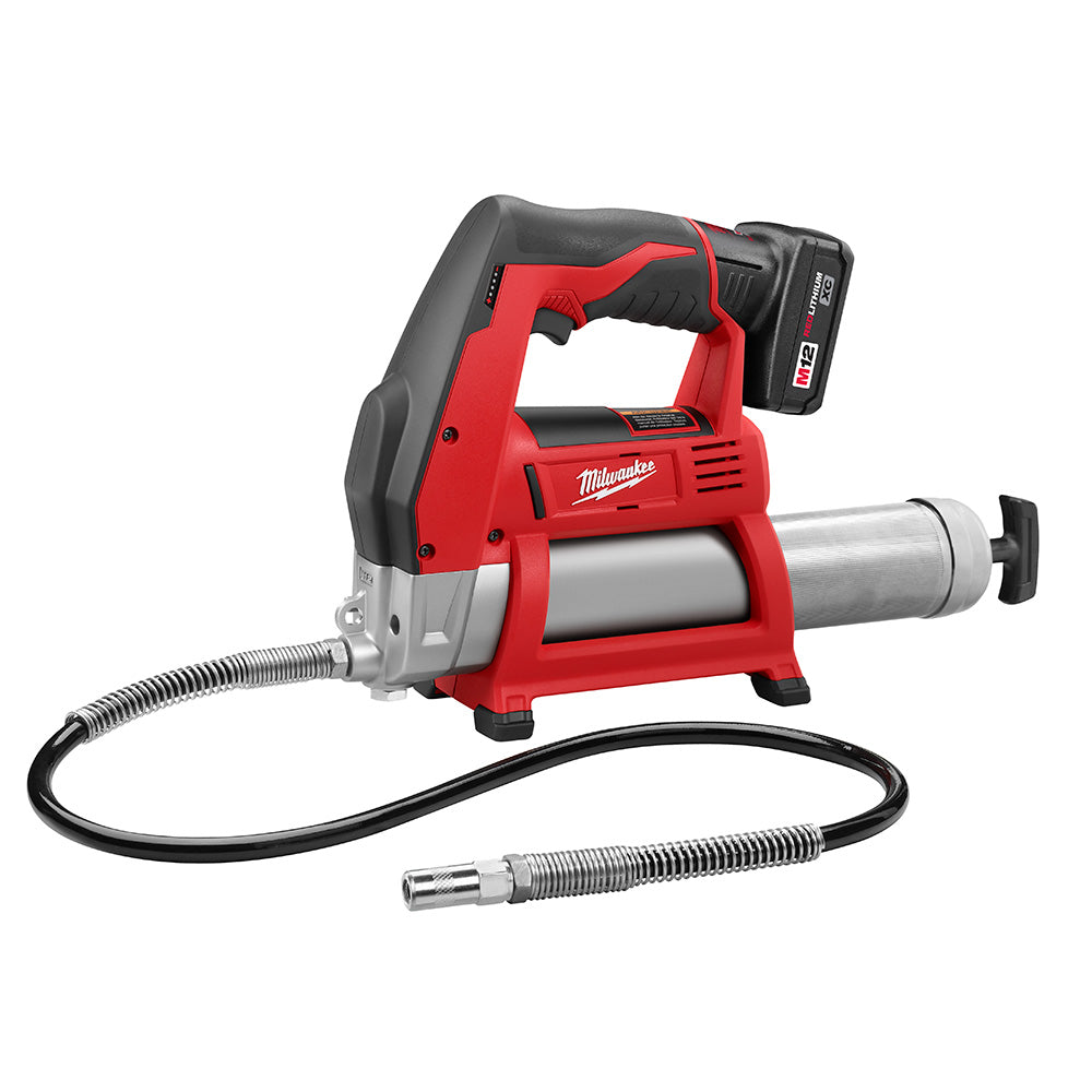 Milwaukee Electric M12 Grease Gun Kit W/1 Xc Bat - MLW-2446-21XC | GarageAndFab.com