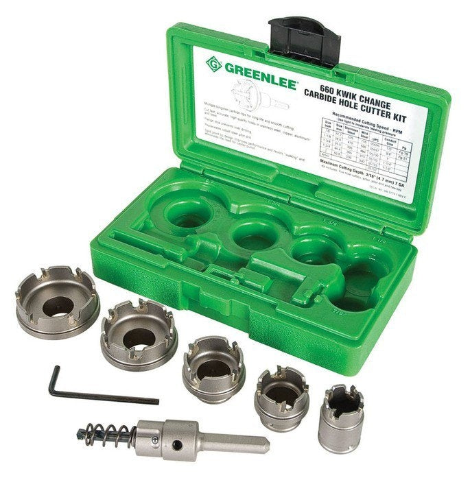 Greenlee 5 Piece Quick Change Carbide Cutter Set, 5/8" To 3" - GRE-660 | GarageAndFab.com