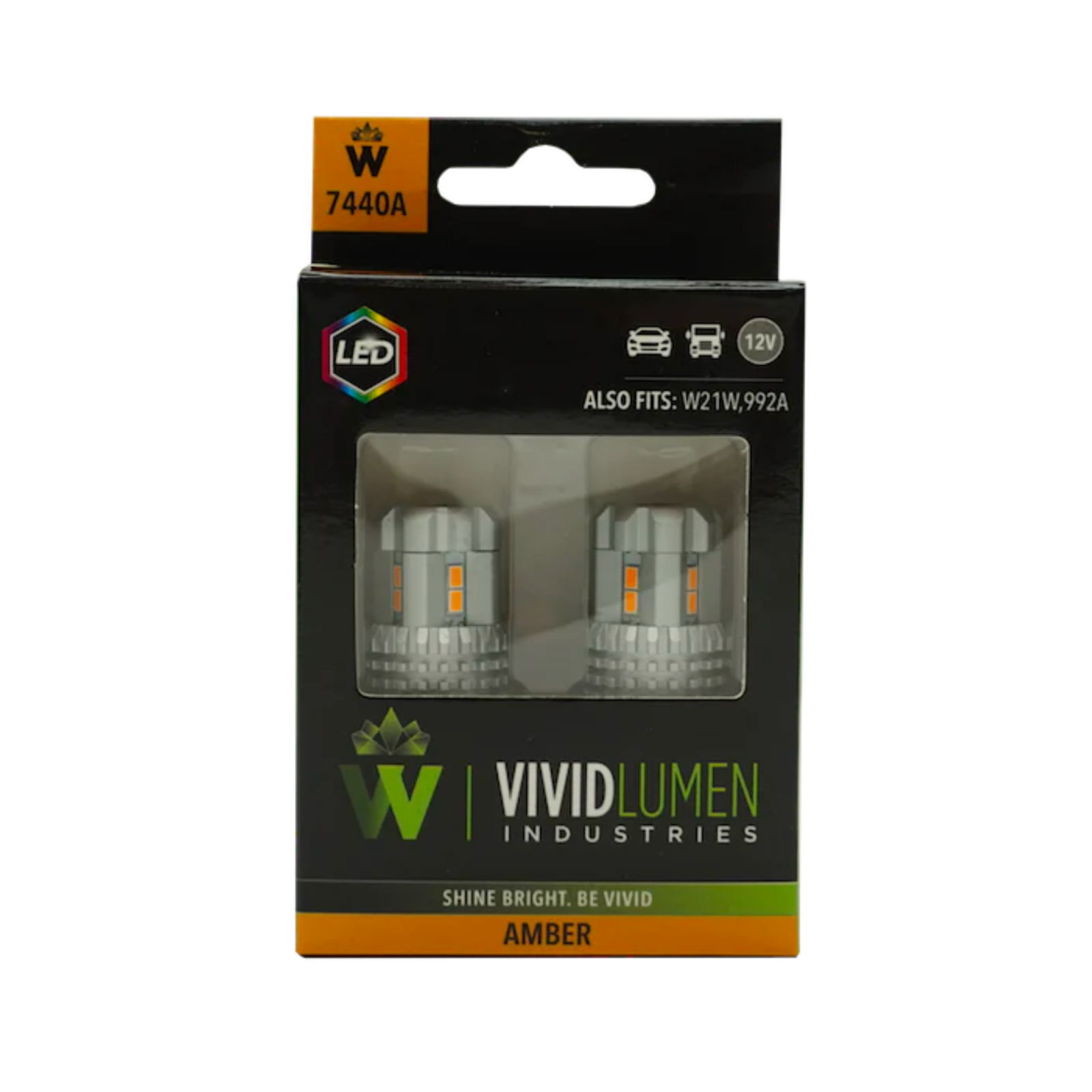 Vivid 7440A High Output Led Bulbs 7440 Amber Pair | GarageAndFab.com