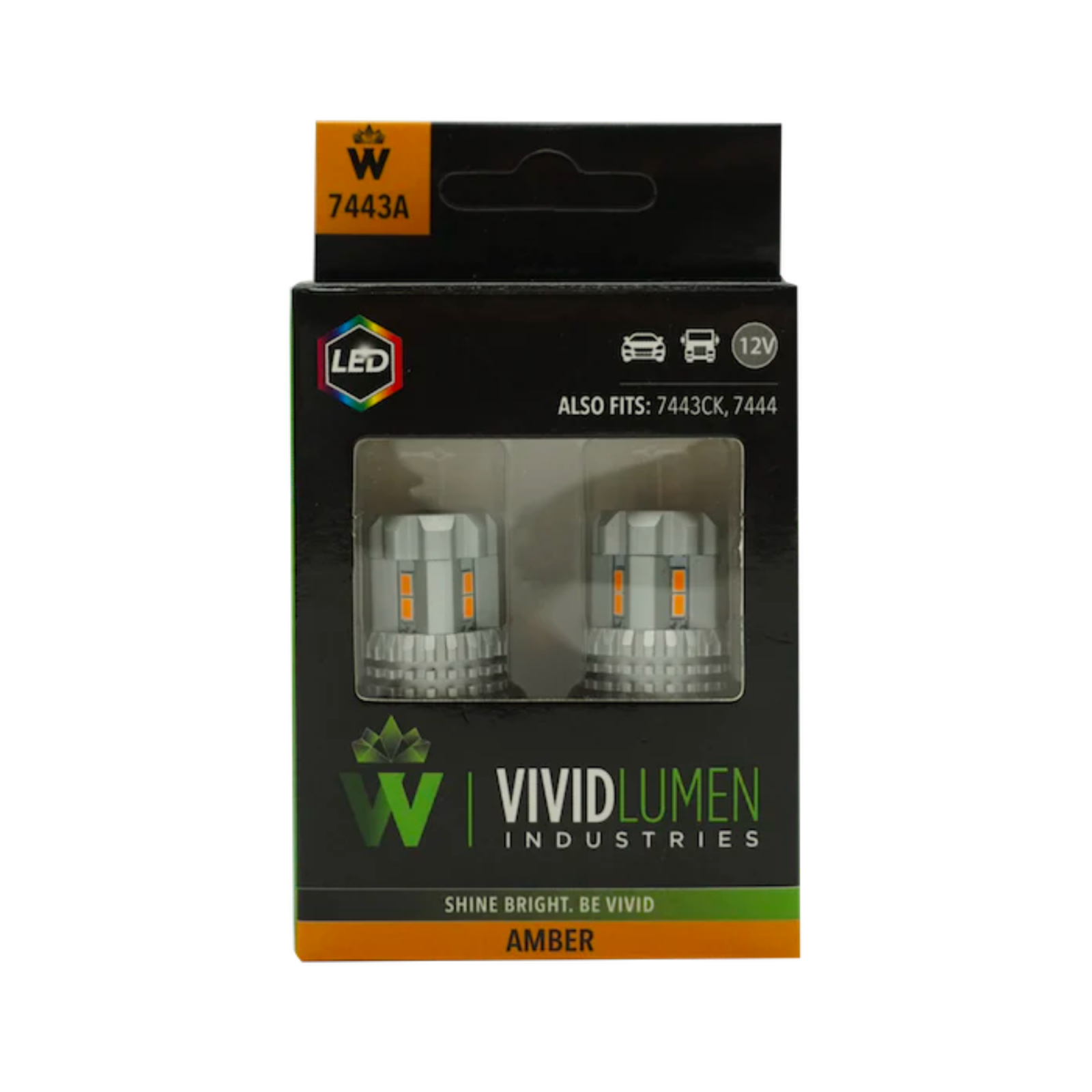 Vivid 7443A High Output Led Bulbs 7443 Amber Pair | GarageAndFab.com