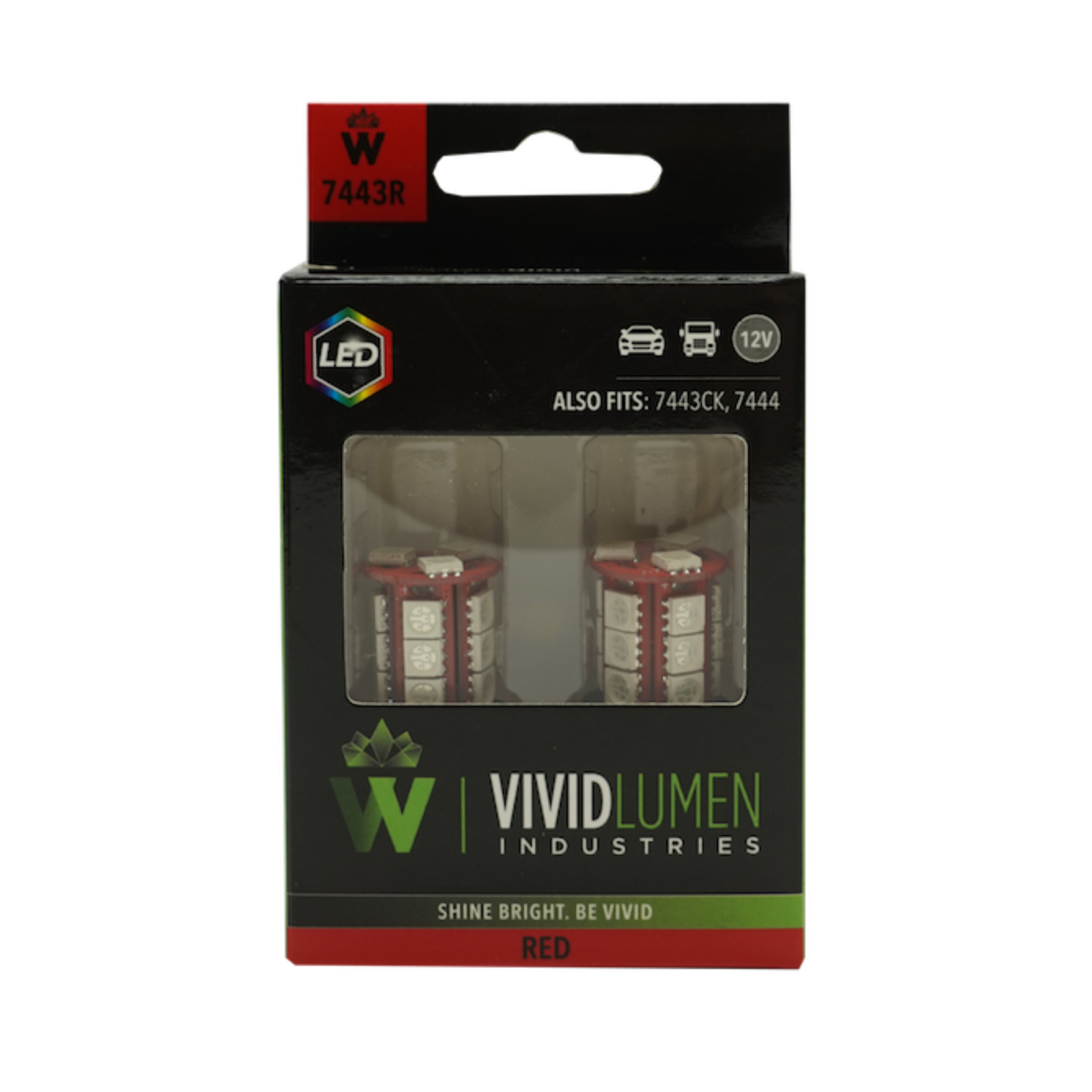 Vivid 7443R-SMD Long Lasting Led Bulbs 7443 Red Pair | GarageAndFab.com