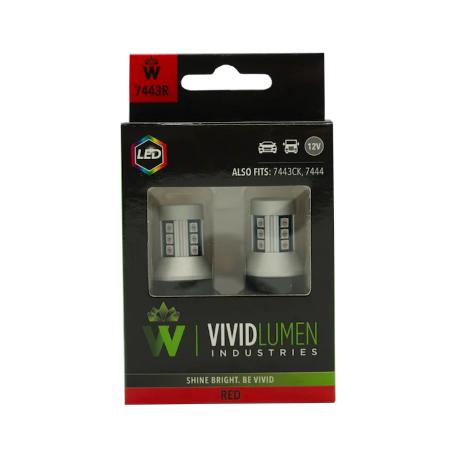 Vivid 7443R High Output Led Bulbs 7443 Red Pair | GarageAndFab.com