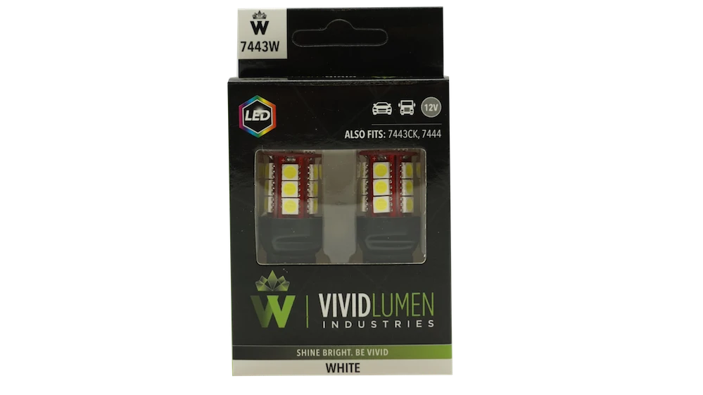 Vivid 7443W-SMD Long Lasting Led Bulbs 7443 White Pair | GarageAndFab.com