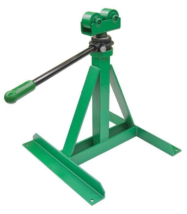 Greenlee 3,750 Lbs Capacity Ratchet-Type Reel Stand, 28" - 46-5/8" Adjustableustableustable Height, 58" To 90" Reel Diameter (1 Stand) - GRE-656 | GarageAndFab.com