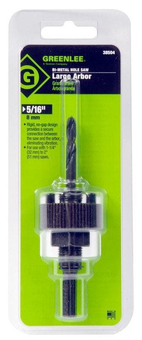 Greenlee Arbor,Holesaw 3/8 Shnk,1 Flat - GRE-38504 | GarageAndFab.com