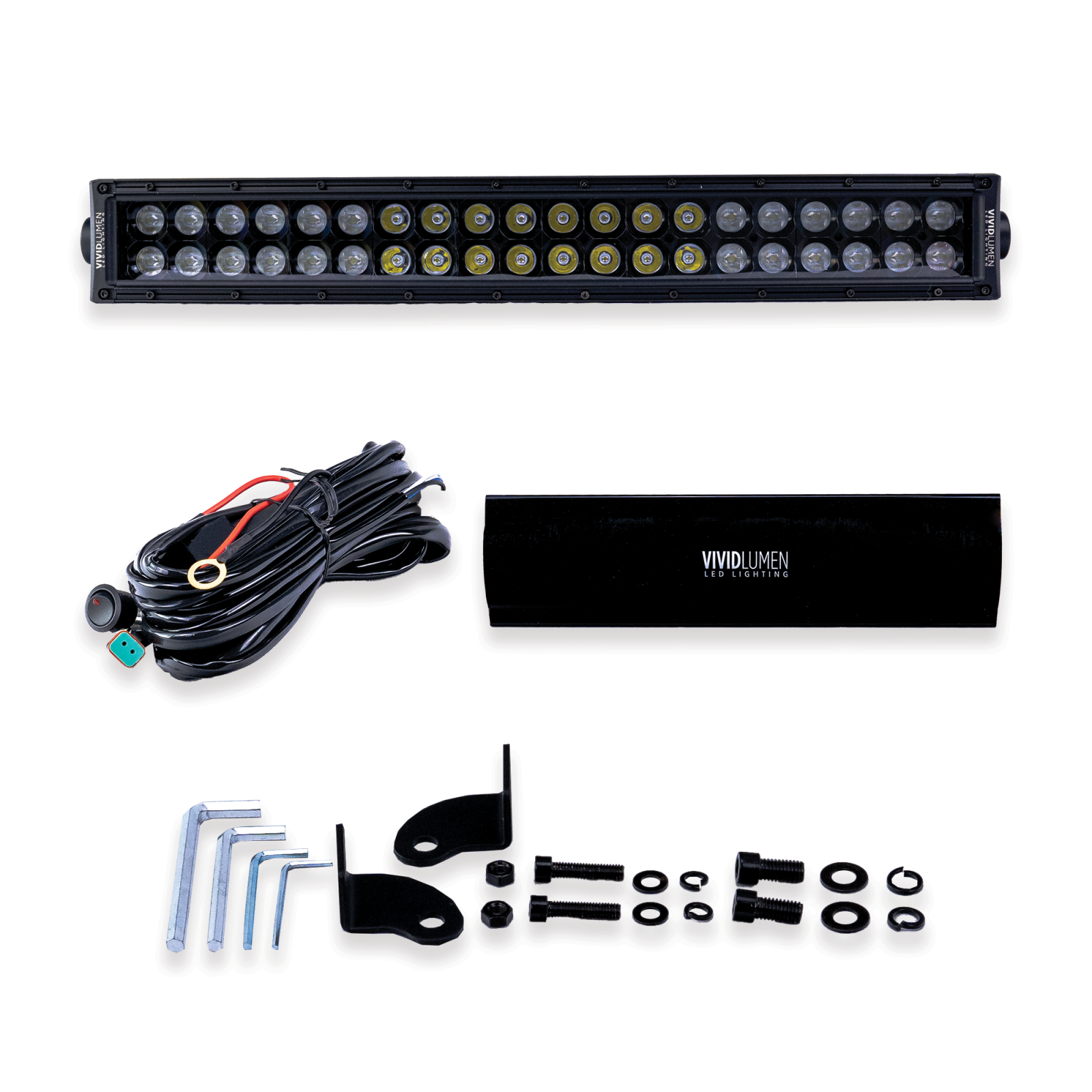 Vivid DRS-120-H Midnight Series 20 Inch Dual Row Projector Light Bar Combo Beam | GarageAndFab.com