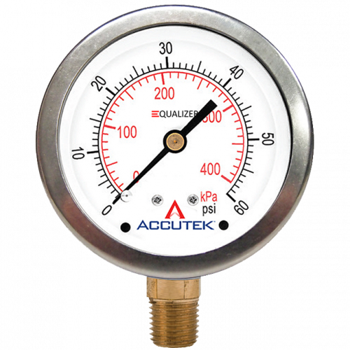 Fairview 0-30PSI Equalizer Gauge;2.5in Face;1/4MPT Stem Item #: FVF-PG-30ZRSD25 | GarageAndFab.com