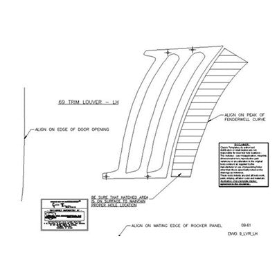 Goodmark Industries QUARTER PANEL LOUVER TEMPLETE - GMK4020615691S | GarageAndFab.com