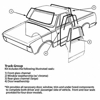 Goodmark Industries WEATHERSTRIP KIT - GMK4143900676S | GarageAndFab.com