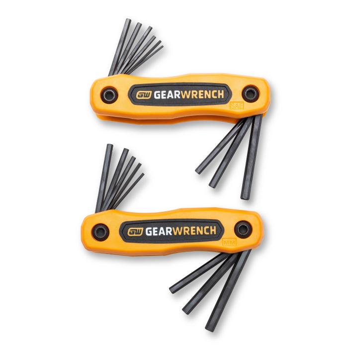 GearWrench 17Pc Sae/Met Short Arm Fold Hex Key Set - GWR-83513 | GarageAndFab.com