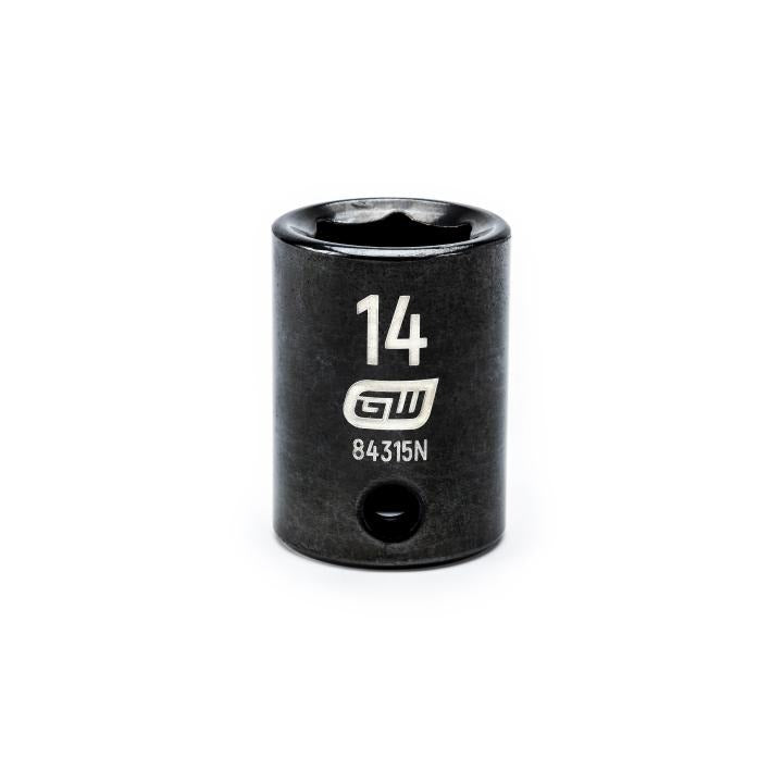 GearWrench 3/8"Drive 14MM Standard Impact Socket - GWR-84315N | GarageAndFab.com