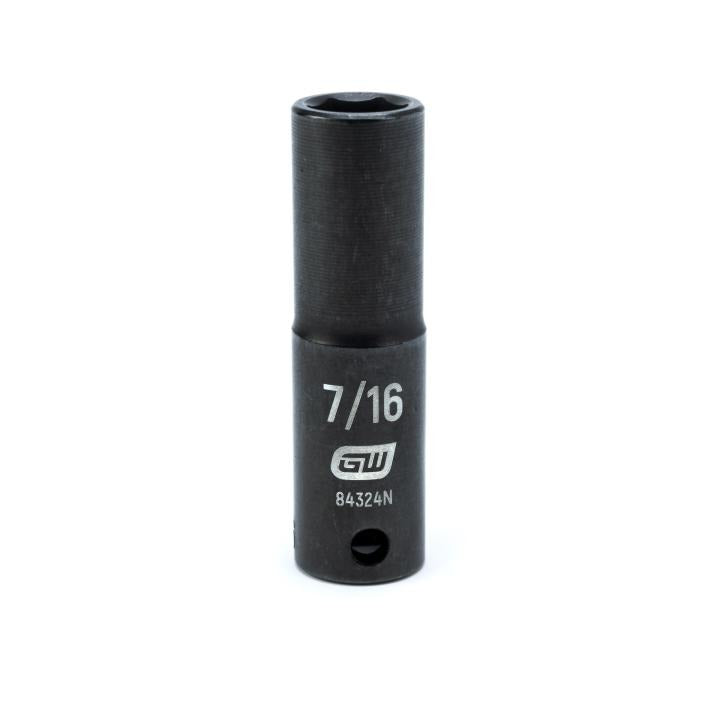 GearWrench 3/8"Drive 7/16" Deep Impact Socket - GWR-84324N | GarageAndFab.com