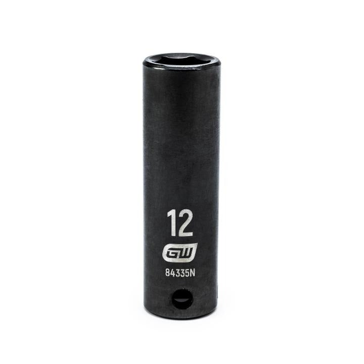 GearWrench 3/8"Drive 12MM Deep Impact Socket - GWR-84335N | GarageAndFab.com