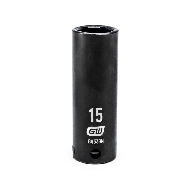 GearWrench 3/8"Drive 15MM Deep Impact Socket - GWR-84338N | GarageAndFab.com