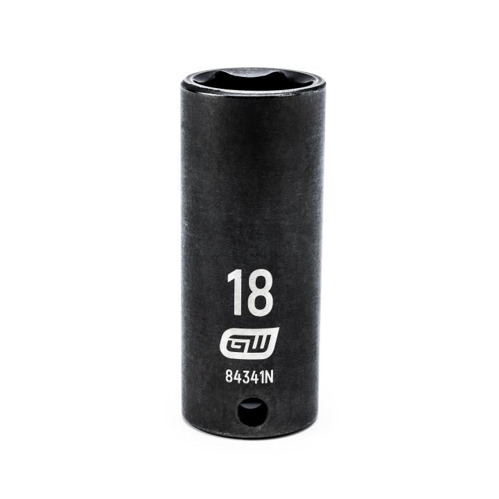 GearWrench 3/8"Drive 18MM Deep Impact Socket - GWR-84341N | GarageAndFab.com