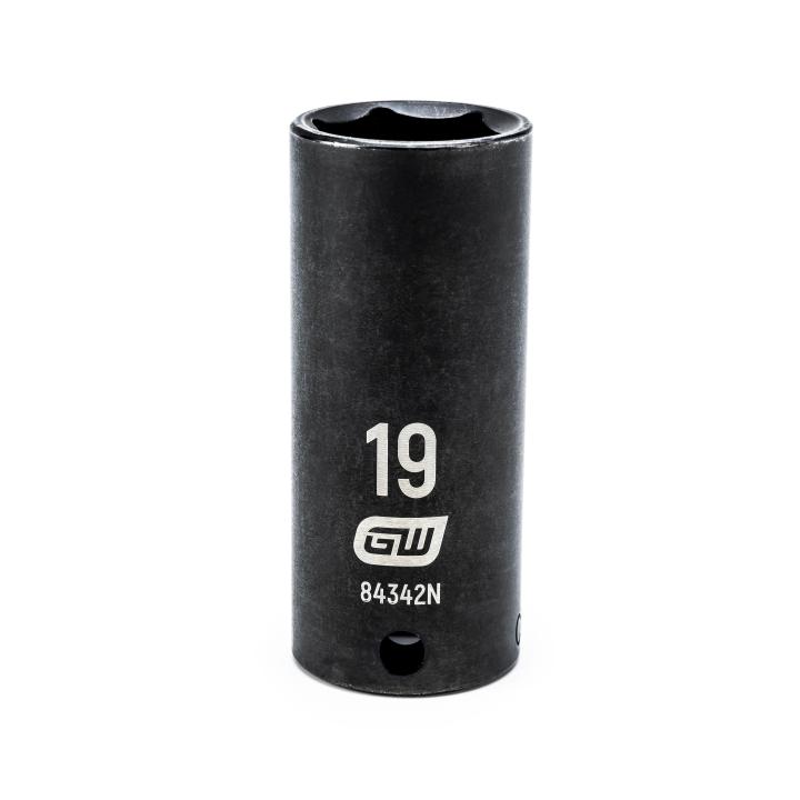 GearWrench 3/8"Drive 19MM Deep Impact Socket - GWR-84342N | GarageAndFab.com