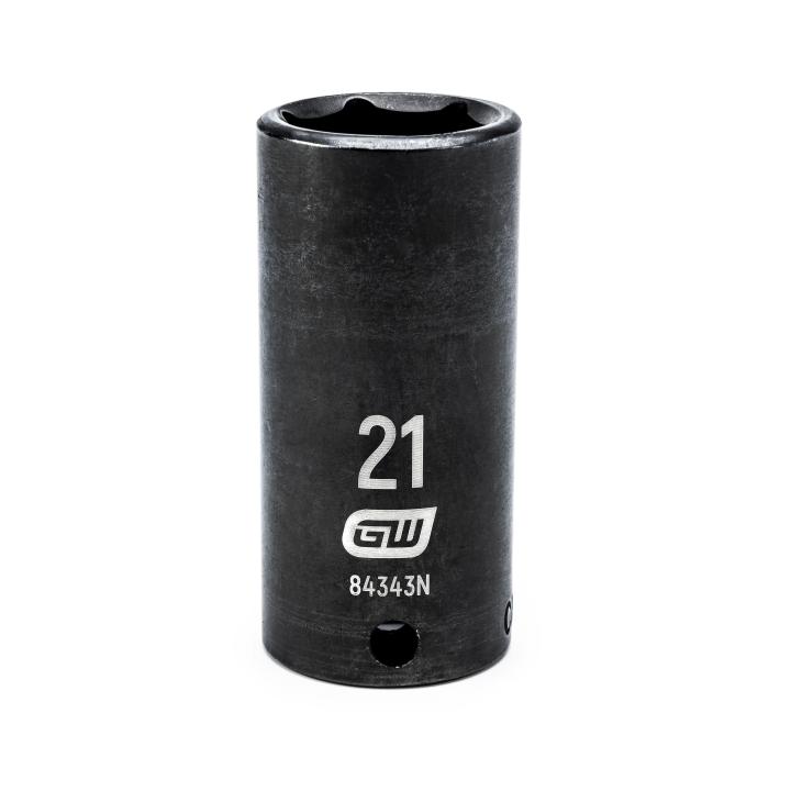 GearWrench 3/8"Drive 21MM Deep Impact Socket - GWR-84343N | GarageAndFab.com