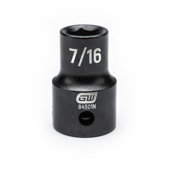 GearWrench 1/2"Drive 7/16" Standard Impact Socket - GWR-84501N | GarageAndFab.com