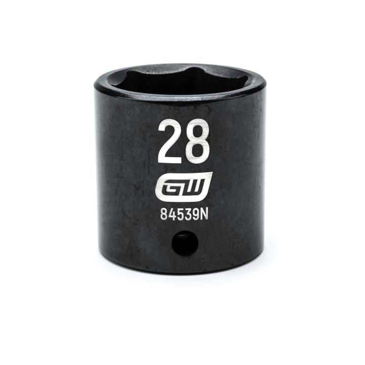 GearWrench 1/2"Drive 28MM Standard Impact Socket - GWR-84539N | GarageAndFab.com