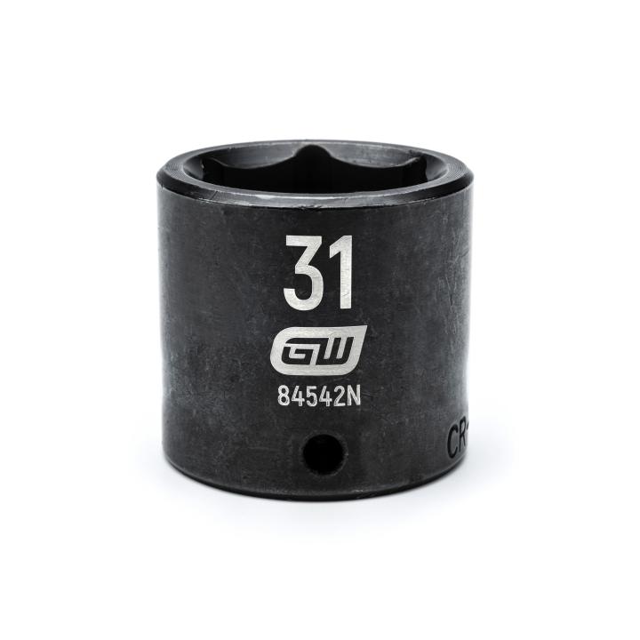 GearWrench 1/2"Drive 31MM Standard Impact Socket - GWR-84542N | GarageAndFab.com