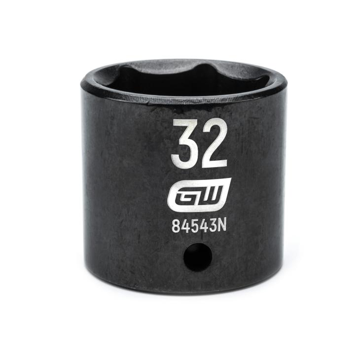 GearWrench 1/2"Drive 32MM Standard Impact Socket - GWR-84543N | GarageAndFab.com