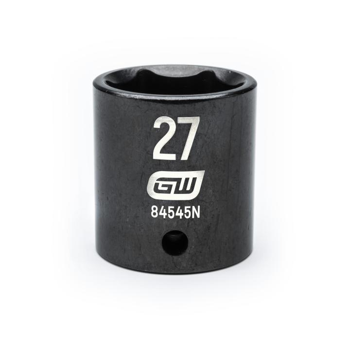 GearWrench 1/2"Drive 27MM Standard Impact Socket - GWR-84545N | GarageAndFab.com