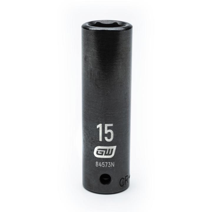 GearWrench 1/2"Drive 15MM Deep Impact Socket - GWR-84573N | GarageAndFab.com